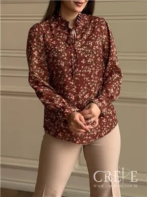 شومیز یقه فرنچ گلدار