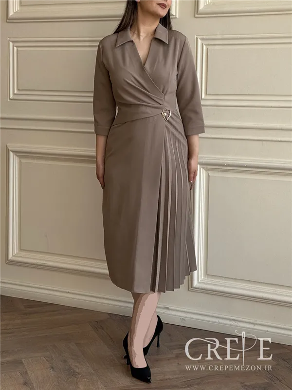 پیراهن کرپ بغل پلیسه