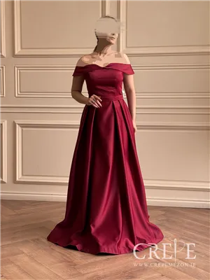 ماکسی دکلته یقه قایقی