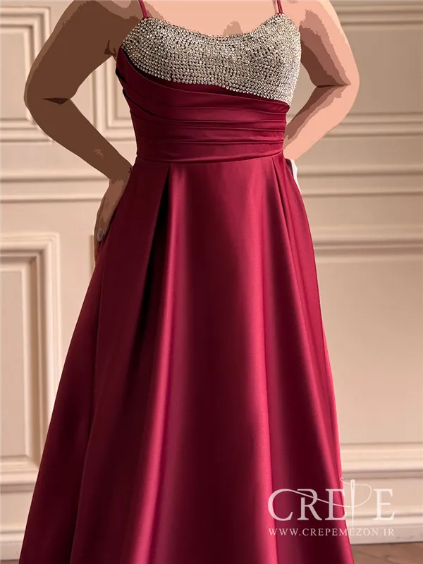 ماکسی بالاتنه سنگدوزی پلیسه