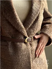 کت پوست سموری جناقی کمربند دار