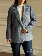 کت پوست سموری جناقی کمربند دار