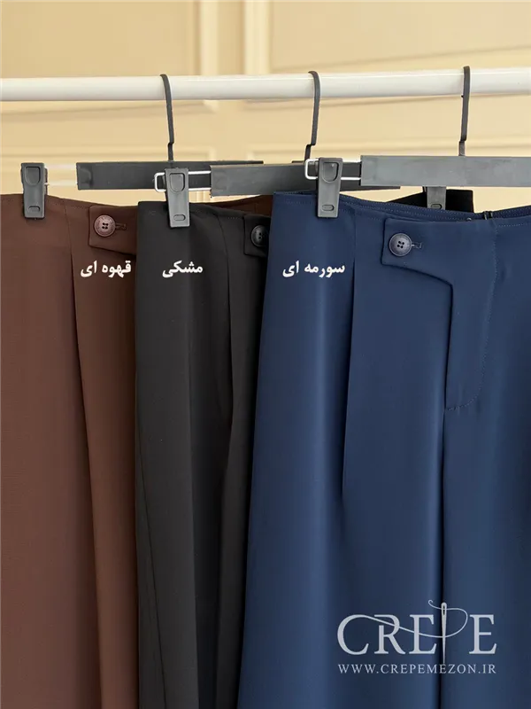 شلوار از بالا گشاد کرپ زارا پیله دار قد 108