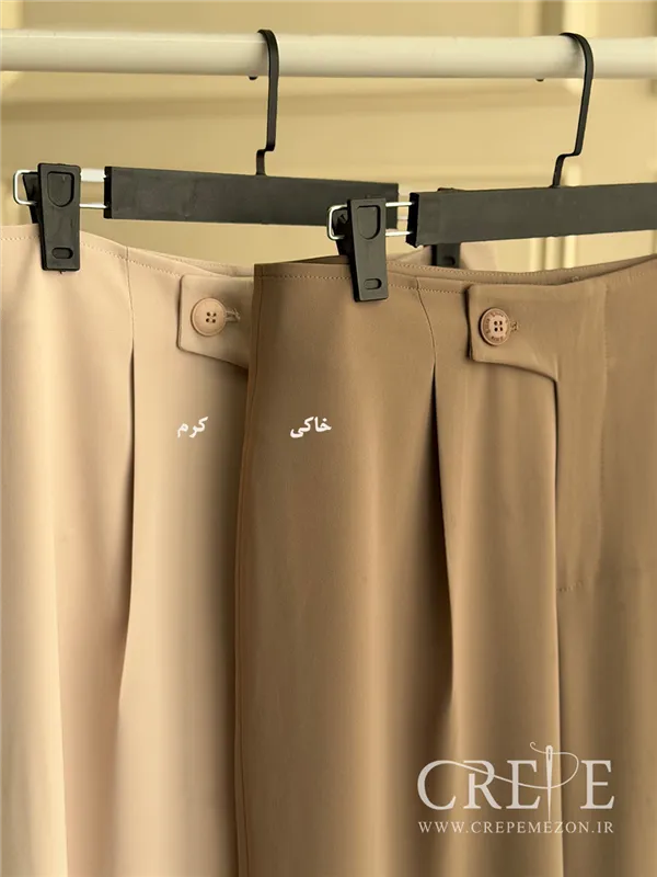 شلوار از بالا گشاد کرپ زارا پیله دار قد 108