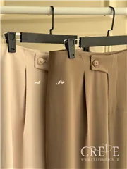 شلوار از بالا گشاد کرپ زارا پیله دار قد 108