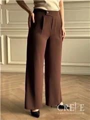 شلوار از بالا گشاد کرپ زارا پیله دار قد 108