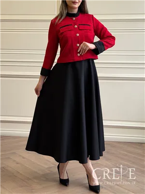 کت سارافن میله ای آستین پاکتی