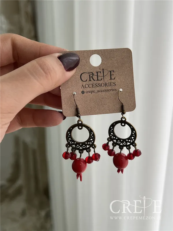 گوشواره برنزی انار آویز