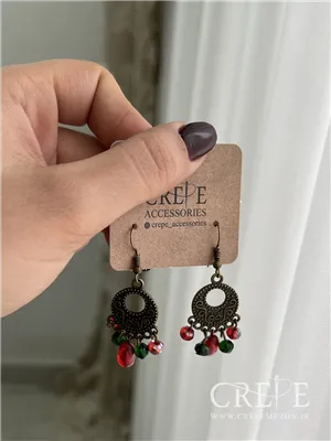 گوشواره برنزی دانه انار آویز