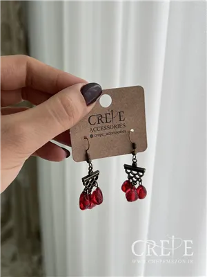 گوشواره سه دانه انار آویز
