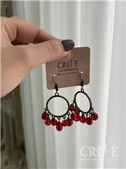 گوشواره برنزی دانه انار آویز 