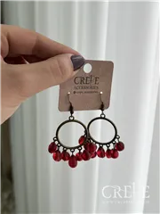 گوشواره برنزی دانه انار آویز 