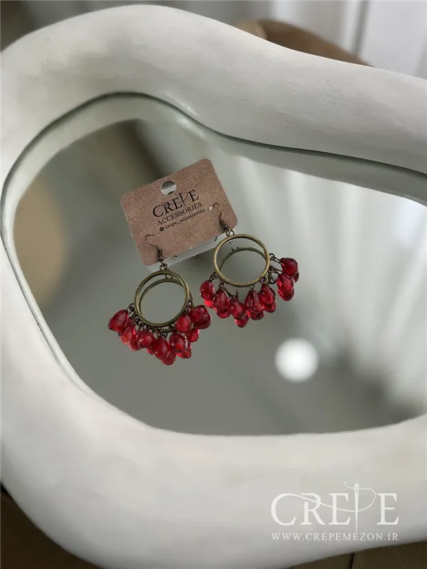 گوشواره برنزی دانه انار آویز 