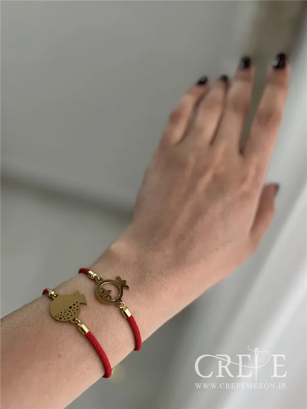 دستبند کریستالی انار پلاک اسنیل