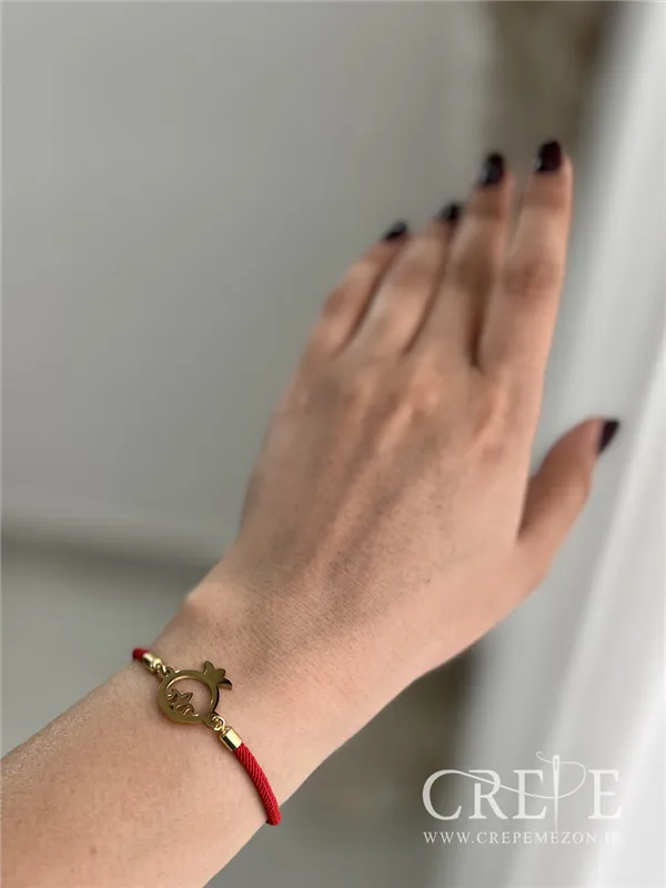 دستبند کریستالی انار پلاک اسنیل