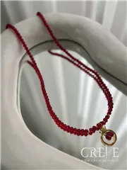 گردنبند انار کریستالی پلاکدار