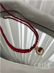 گردنبند انار کریستالی پلاکدار