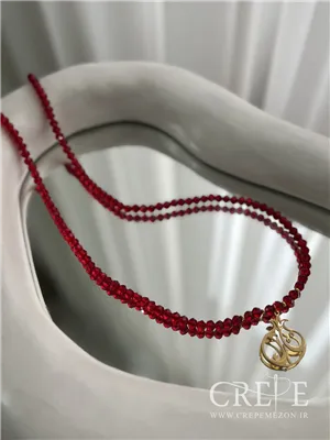 گردنبند انار کریستالی پلاکدار