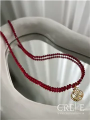 گردنبند انار کریستالی پلاکدار