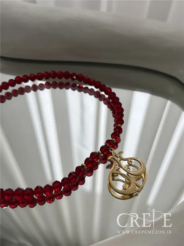 گردنبند انار کریستالی پلاکدار