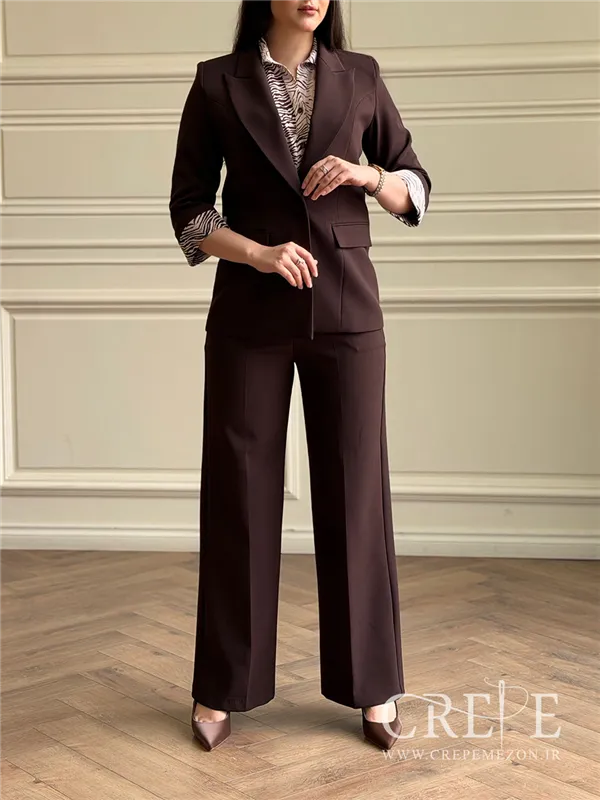 ست سه تیکه کت شلوار آستین پاکتی