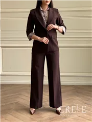 ست سه تیکه کت شلوار آستین پاکتی