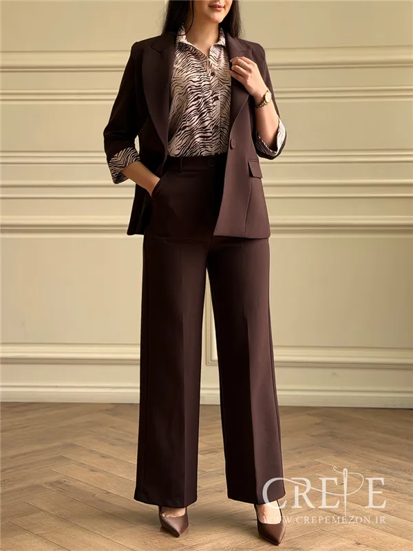 ست سه تیکه کت شلوار آستین پاکتی