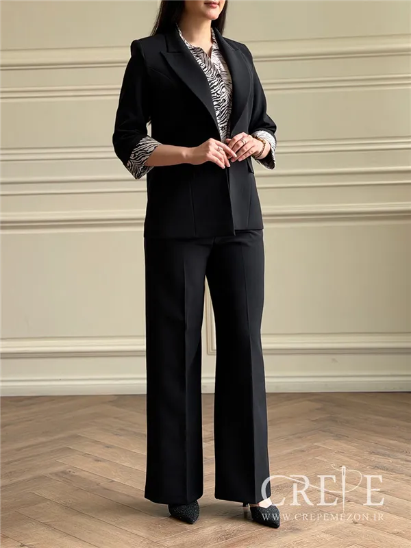 ست سه تیکه کت شلوار آستین پاکتی