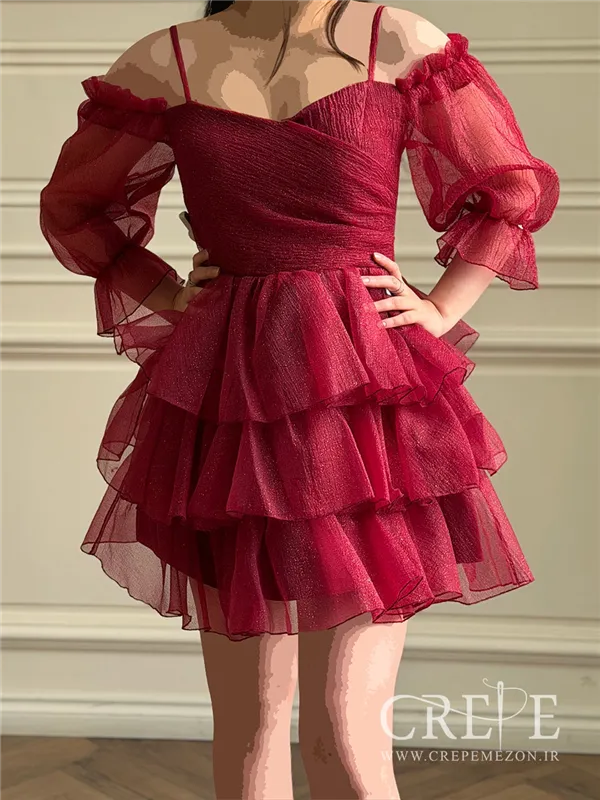 پیراهن عروسکی سه طبقه بیده