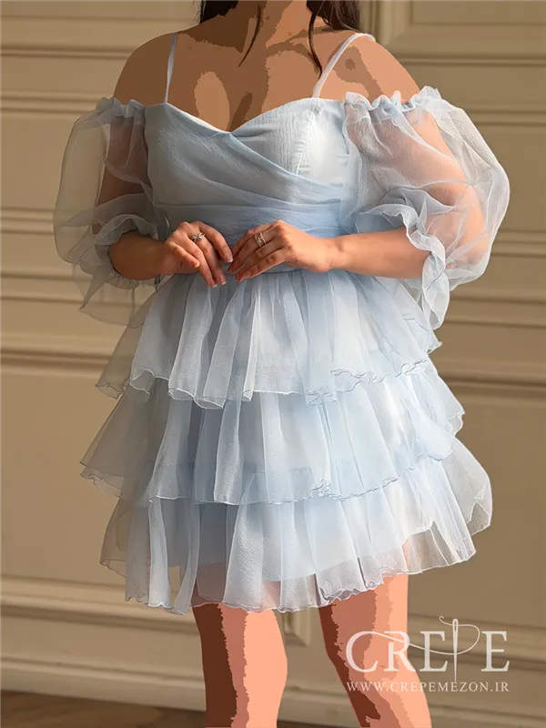 پیراهن عروسکی سه طبقه بیده