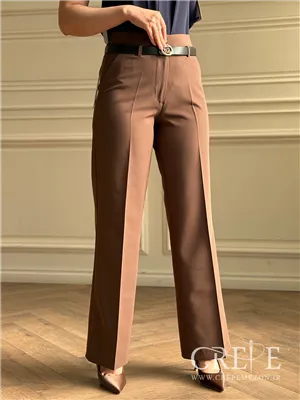 شلوار کرپ دوبل فلرکمردار قد 106